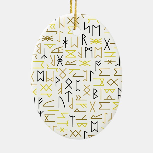 Runes Ceramic Tree Decoration (Back)