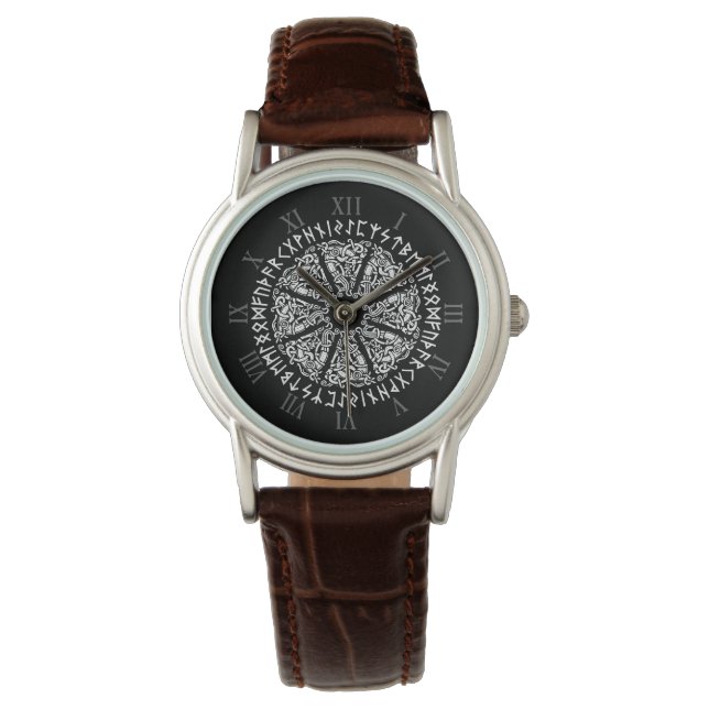 Runes & scandinavian VIking Mythology ornements Watch (Front)