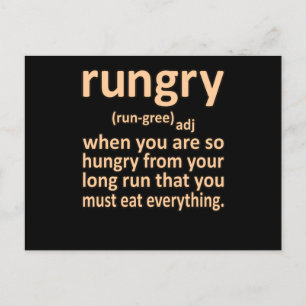 Rungry Definition Half Marathon Runner Running Gra Invitation Postcard