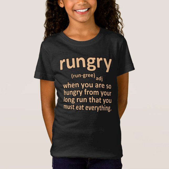 Rungry Definition Half Marathon Runner Running Gra T-Shirt (Front)