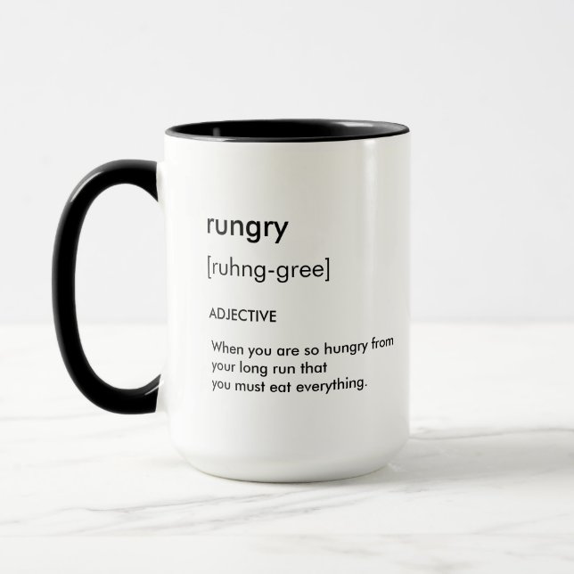 Rungry Definition Runner's Mug (Left)