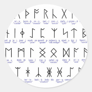 Runic Alphabet Classic Round Sticker