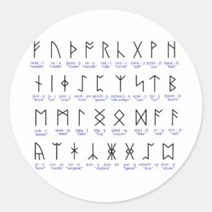 Runic Alphabet Classic Round Sticker