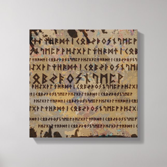 Runic alphabet -Elder Futhark Canvas Print (Front)