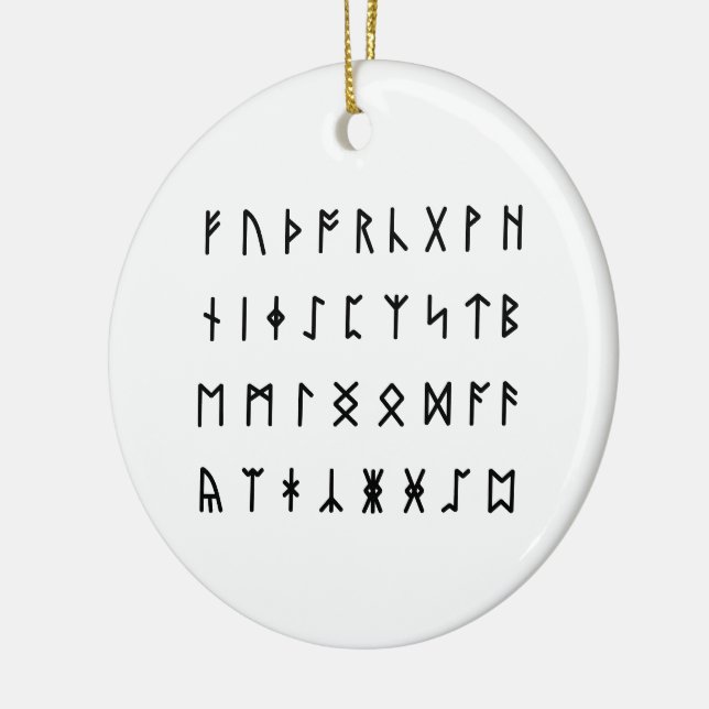 Runic Alphabet [Futhorc] Ceramic Tree Decoration (Left)