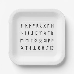Runic Alphabet [Futhorc] Paper Plate