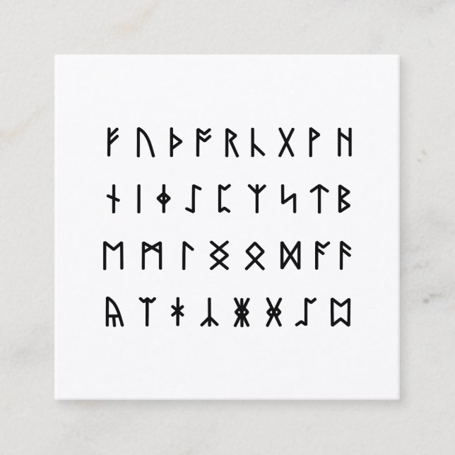 Runic Alphabet [Futhorc] Square Business Card (Front)