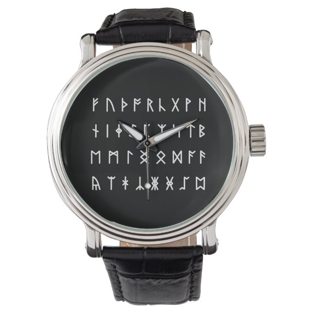 Runic Alphabet [Futhorc] Watch (Front)