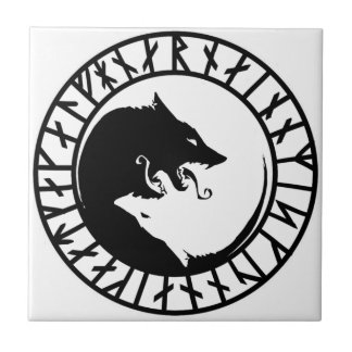 Runic Dire Wolf viking norse nordic runes Tile