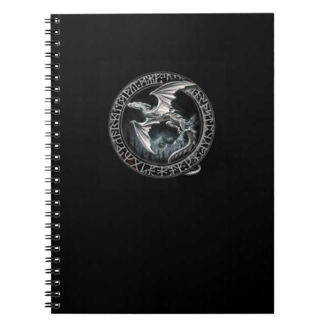Runic Silver Dragon Notebook (Front)