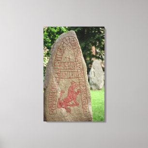 Runic stone canvas print