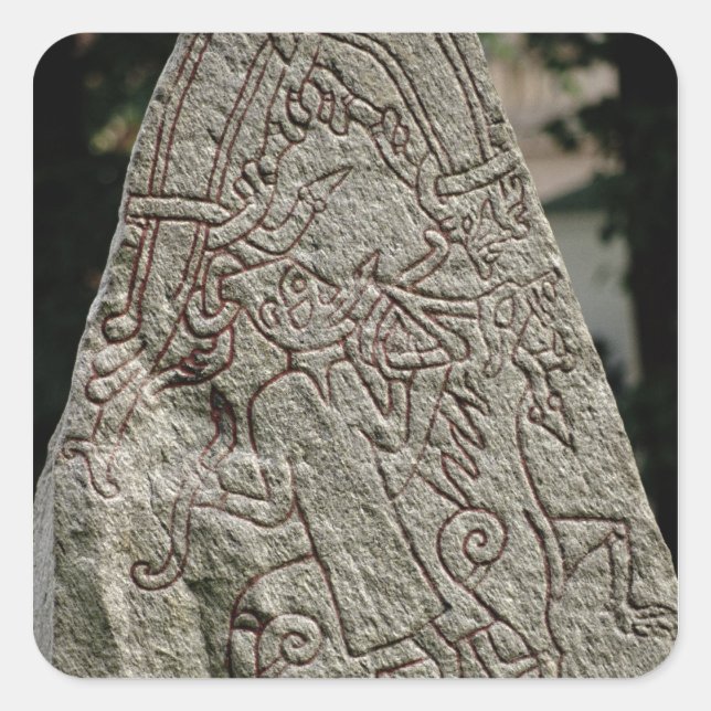 Runic stone square sticker (Front)