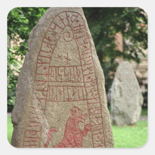 Runic stone square sticker