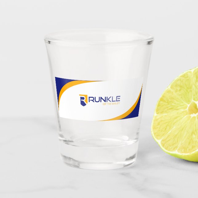 Runkle of the Bailey shot glass (Front)