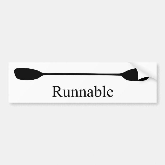 Runnable Kayak Paddle Bumper Sticker (Front)