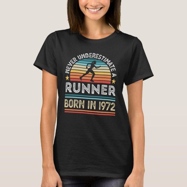 Runner born 1973 50th Birthday running Gift Mom T-Shirt (Front)