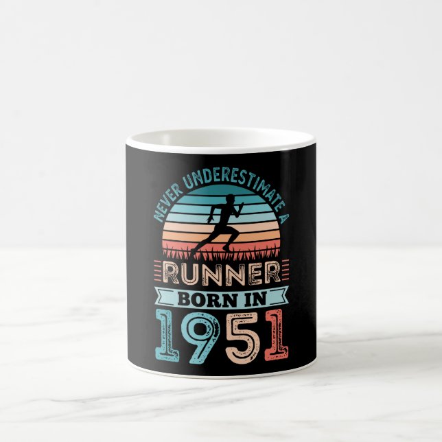 Runner born in 1951 70th Birthday Gift Running Dad Coffee Mug (Center)