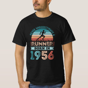 Runner born in 1956 70th Birthday Gift Running Dad T-Shirt
