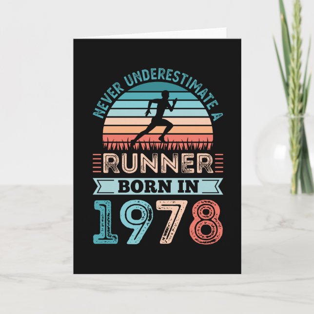 Runner born in 1978 50th Birthday Gift Running Dad Card (Front)