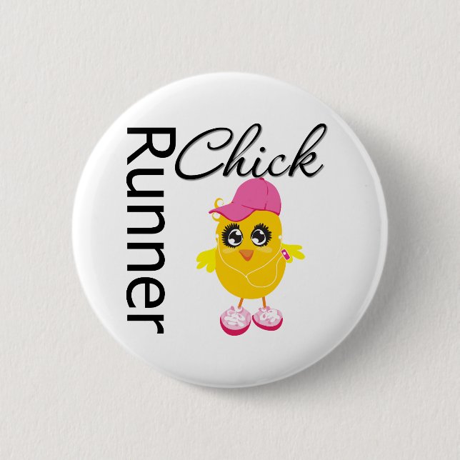 Runner Chick 6 Cm Round Badge (Front)