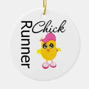 Runner Chick Ceramic Tree Decoration