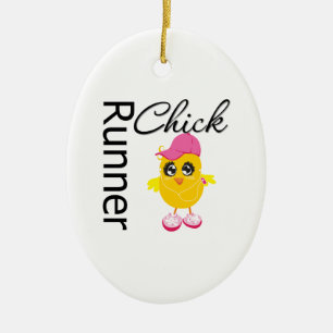 Runner Chick Ceramic Tree Decoration