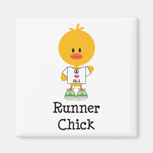 Runner Chick Half Marathon Magnet (Front)