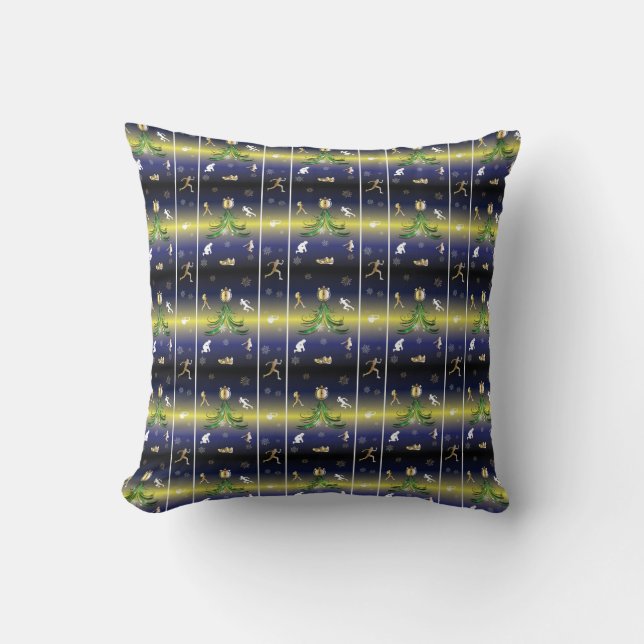 Runner Christmas Tree - Girls Running Cushion (Front)