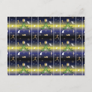 Runner Christmas Tree - Girls Running Postcard