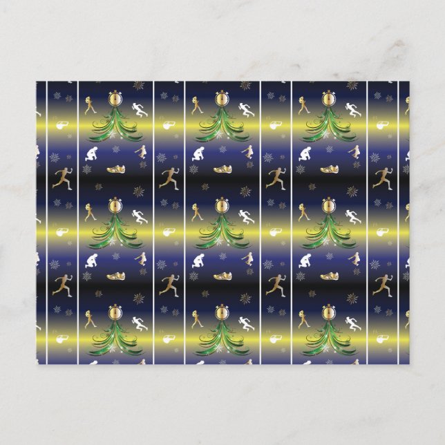 Runner Christmas Tree - Girls Running Postcard (Front)