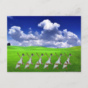 Runner duck army postcard