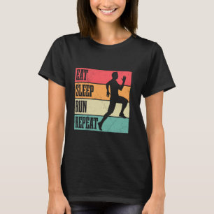 Runner EAT SLEEP RUN REPEAT Jogging Funny Running T-Shirt