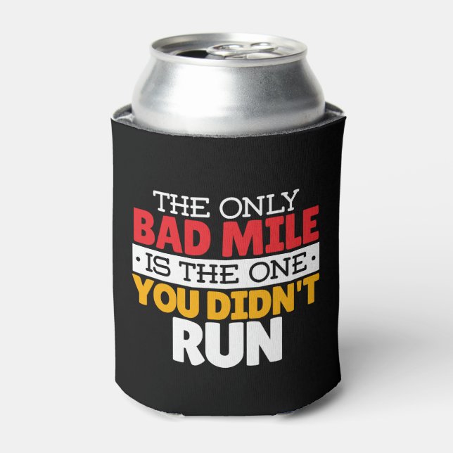 Runner - Funny Bad Mile Running Quote Can Cooler (Can Front)