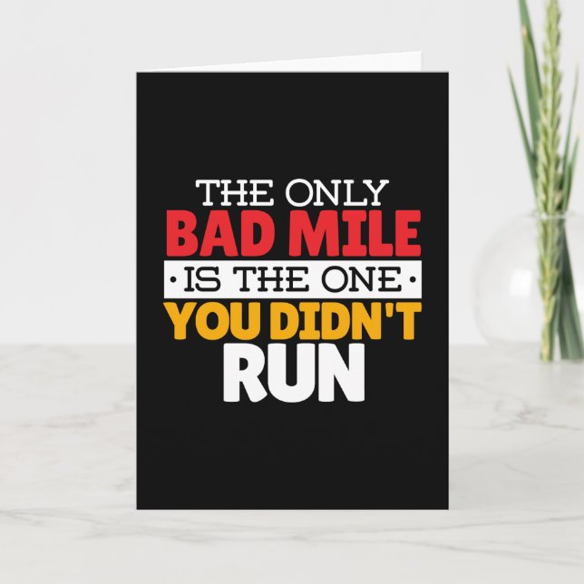 Runner - Funny Bad Mile Running Quote Card (Front)