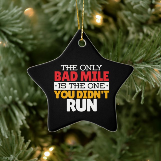 Runner - Funny Bad Mile Running Quote Ceramic Tree Decoration (Tree)