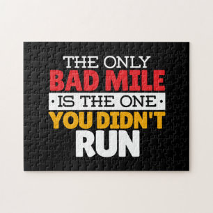 Runner - Funny Bad Mile Running Quote Jigsaw Puzzle