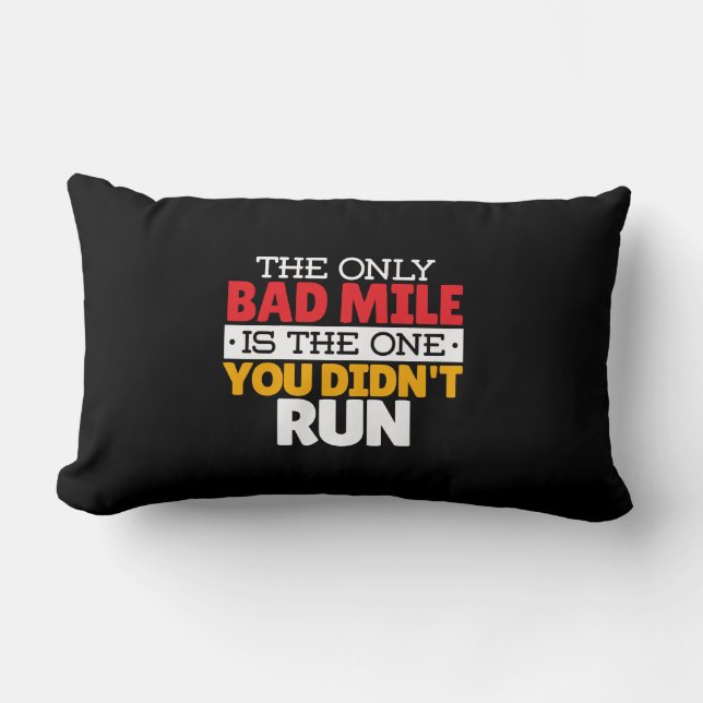 Runner - Funny Bad Mile Running Quote Lumbar Cushion (Front)