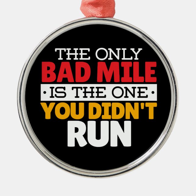 Runner - Funny Bad Mile Running Quote Metal Tree Decoration (Front)
