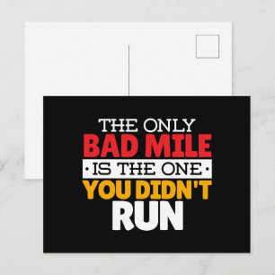 Runner - Funny Bad Mile Running Quote Postcard