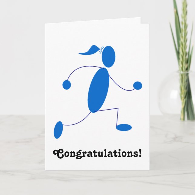 Runner Girl Congratulations Card (Front)