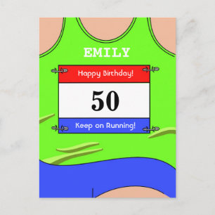 Runner Green Postcard