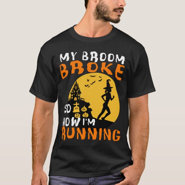 Runner Halloween 5k Half Marathon Running Gift T-Shirt (Front)