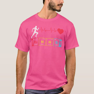 Runner Heartbeat Pulse Periodic Table Running Love T-Shirt