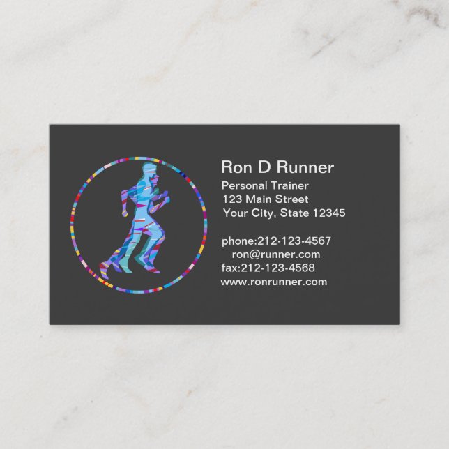 Runner in Motion Art Business Card (Front)