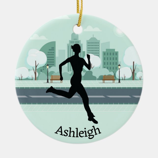 Runner Jogger Ornament (Front)