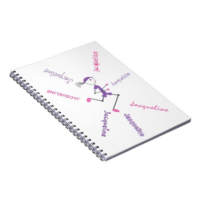 Runner Lady Pink Purple Personalised Notebook (Right Side)