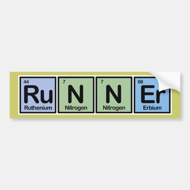 Runner made of Elements Bumper Sticker (Front)