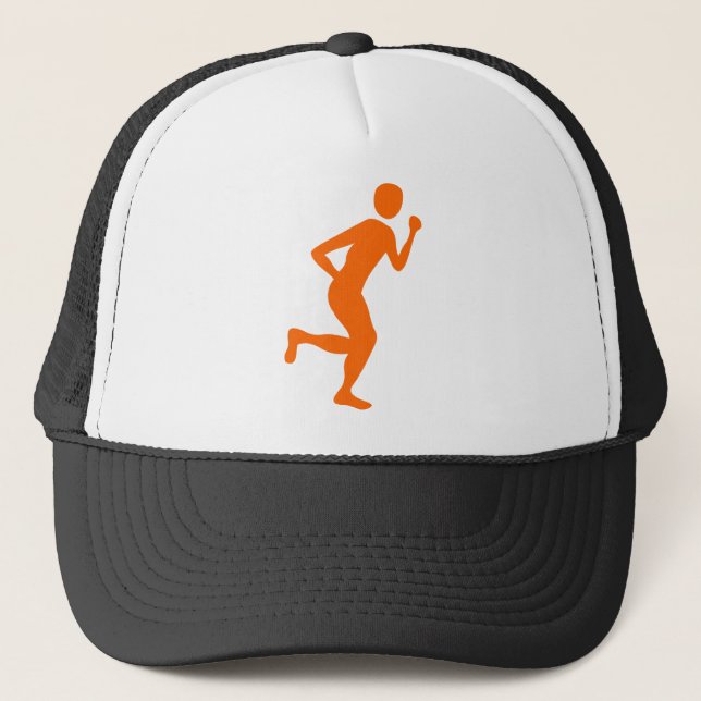Runner (Male) - Orange Trucker Hat (Front)