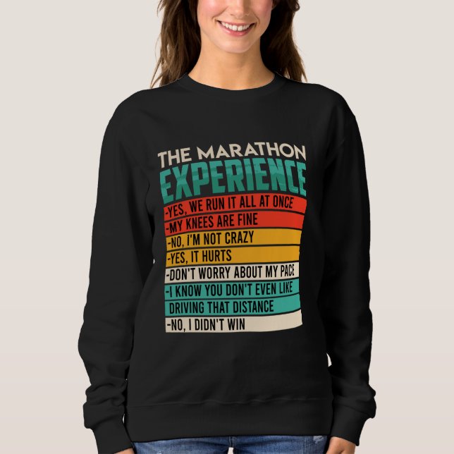 Runner MARATHON EXPERIENCE Running Funny Marathon Sweatshirt (Front)
