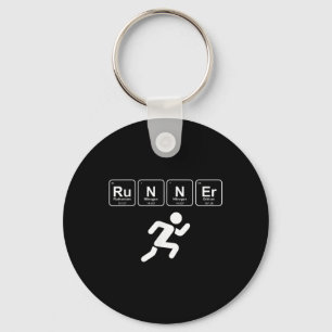 Runner Periodic Table Funny Running Marathon Lover Key Ring